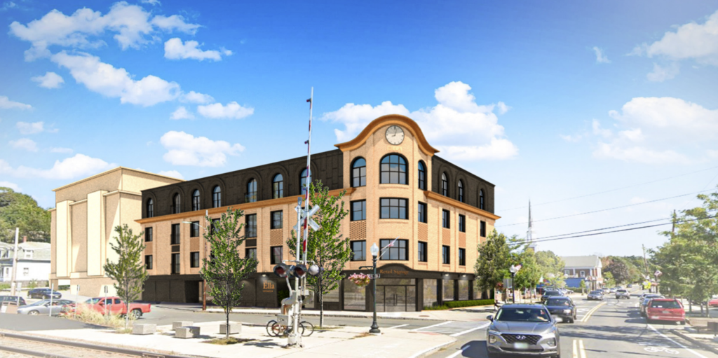 A rendering of the proposed building at 453 Franklin Street, Melrose.