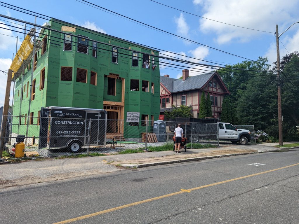 A new condo building being construction on West Emerson Street